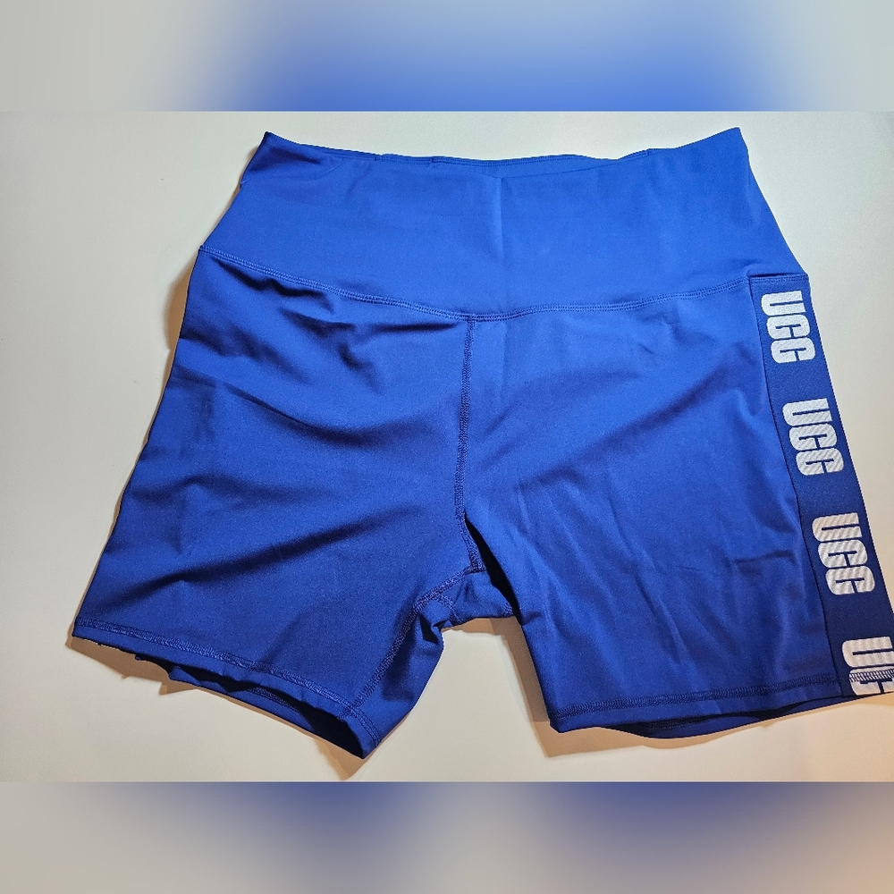 UGG Women's 2X Hayleigh Logo Bold Blue Bike Shorts NWT